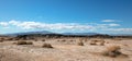 Windswept desert landscape in the Mojave desert in California USA