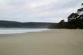 Windswept Deserted Beach Bruny Island Tasmania Australia  looking out at and Moorina Bay Royalty Free Stock Photo