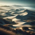 Windswept dunes Soft undulating sand dunes shaped by the constan Royalty Free Stock Photo