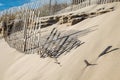 Windswept sand dune fences, East Hampton New York Royalty Free Stock Photo