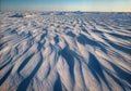 Windswept Snow Formations Sastrugi with Sculptural Ridge Patterns and Strong Side Lighting Royalty Free Stock Photo