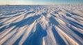 Windswept Snow Formations Sastrugi with Sculptural Ridge Patterns and Strong Side Lighting Royalty Free Stock Photo