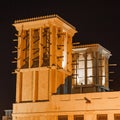 A Windtower at Night in Dubai Royalty Free Stock Photo