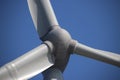 Windturbine in close-up with blue sky as background in the Netherlands.. Royalty Free Stock Photo