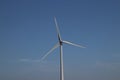 Windturbine in close-up with blue sky as background in the Netherlands Royalty Free Stock Photo