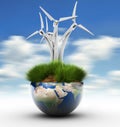 Windturbine and Earth Royalty Free Stock Photo