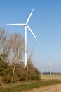 Windturbines in Dutch rural landscape