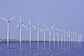 Windturbines at the IJsselmeer in Holland