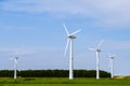 Windturbines  near Harlingen in the dutch landscape Royalty Free Stock Photo