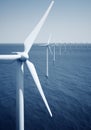 Windturbines on the ocean Royalty Free Stock Photo