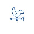 Windvane rooster line icon concept. Windvane rooster flat  vector symbol, sign, outline illustration. Royalty Free Stock Photo