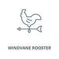 Windvane rooster vector line icon, linear concept, outline sign, symbol