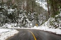 Windy Australian Road in Snow