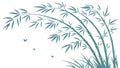 Windy Bamboo Forest Branches Vector Illustration, Dynamic Nature, vector design Generative AI Royalty Free Stock Photo