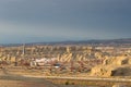 Xinjiang windy city oil field at dusk