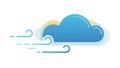 Windy Cloud with Dynamic Air Flow Vector, vector design Generative AI Royalty Free Stock Photo