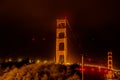 Windy night photo of Golden gate bridge San Francisco California Royalty Free Stock Photo