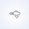 Windy and rainy, vector best gray line icon