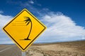 Windy Road Sign in Patagonia Royalty Free Stock Photo