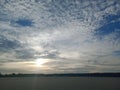 Windy sky beach sunset Yamba Royalty Free Stock Photo