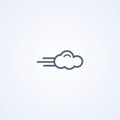 Windy, vector best gray line icon Royalty Free Stock Photo