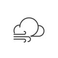 Windy weather line icon