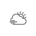 Windy weather outline icon