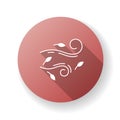 Windy weather red flat design long shadow glyph icon