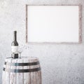 Wine and aged wooden frame Royalty Free Stock Photo