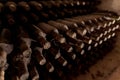 Wine aging in an underground wine cellar winery