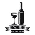 Wine Alcohol Drink Logo Symbol Bottle Glass