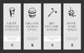 Wine banner set. Vector winemaking icons. Winery label template. Viticulture flyer.