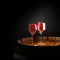 Wine a on barrel Royalty Free Stock Photo