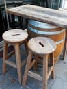 Wine Barrel Bar table Royalty Free Stock Photo