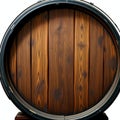 A wine barrel with a dark finish and rustic texture Royalty Free Stock Photo