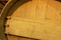 Wine barrel detail in an aging process
