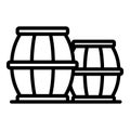 Wine barrel icon outline vector. Cabinet shelf