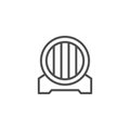 Wine barrel line outline icon