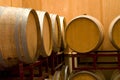 Wine barrel rack Royalty Free Stock Photo