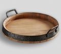 Wine Barrel Tray with white background