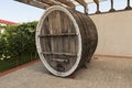 Wine barrel in the wine cellar photo Royalty Free Stock Photo