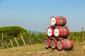 Wine barrells in Tuscany countryside