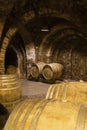 wine barrels in the cellar, Szekszard, Hungary Royalty Free Stock Photo