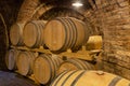 wine barrels in the cellar, Szekszard, Hungary Royalty Free Stock Photo