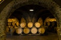 wine barrels in the cellar, Szekszard, Hungary Royalty Free Stock Photo