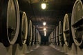 Wine barrels in the cellars of winemakers