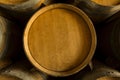 Pile wine barrels