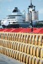 Wine barrels of storage on the Port of Bordeaux