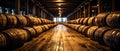 Wine Barrels in a Winery Cellar Royalty Free Stock Photo