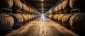 Wine Barrels in a Winery Cellar Royalty Free Stock Photo